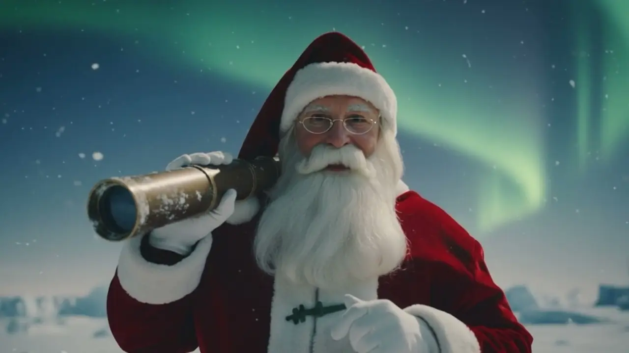 Papá Noel en una videollamada
